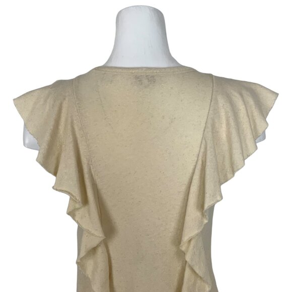 Ted Baker Kathley Frill Tank Top 3 US/8 Linen Blend Cream Sleeveless Ruffles - Picture 8 of 12